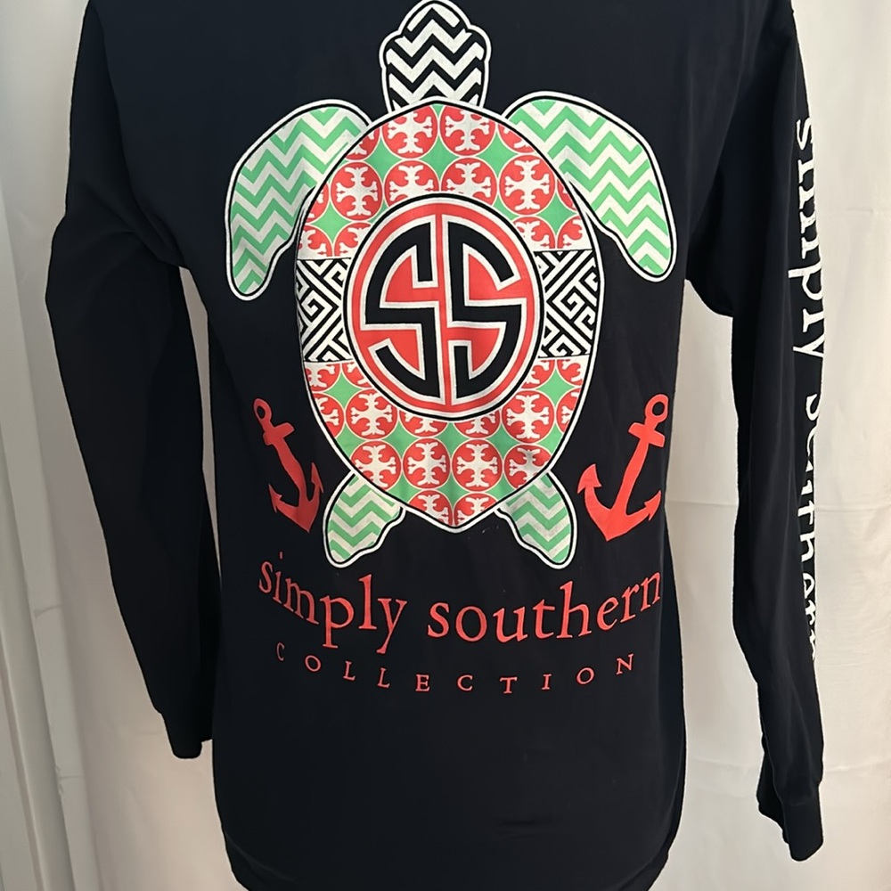 Simply Southern Navy Blue Size Small Women’s Long Sleeve T-shirt